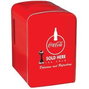  New 4 Liter Coca Cola Personal 6 Can Mini Fridge, Vibrant Red