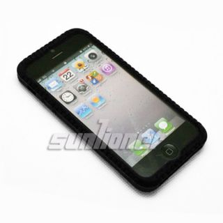 Black color of soft Silicone Case Cover Skin for Apple iPhone 5 . US