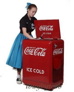 Retro 1930s Style Coca Cola Refrigerator Fridge Coke Machine Ice Box
