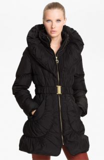 Betsey Johnson Pillow Collar Ruched Coat