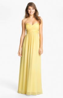 Max & Cleo Strapless Chiffon Gown