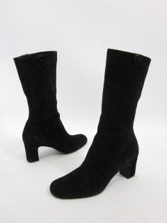 claudia ciuti black suede heeled mid calf boots sz 9