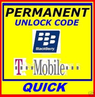 MEP Unlock Code for T Mobile Blackberry Bold 9900 9780 Curve 9360