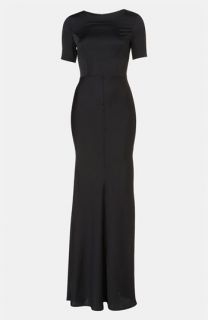 Topshop Fitted Short Sleeve Maxi Dress