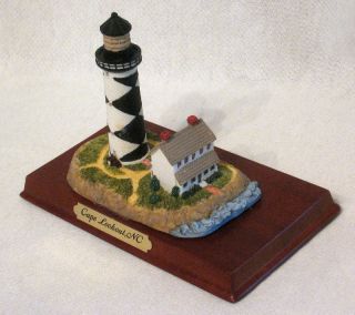 Cape Lookout Lighthouse Harkers Island Wood Base Scale Model Miniature