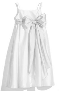 Us Angels White Sleeveless Empire Waist Taffeta Dress (Toddler, Little Girls & Big Girls)