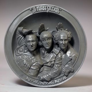 Three Stooges Sculptural Plate 3D Prototype Bradford Exchange 1996