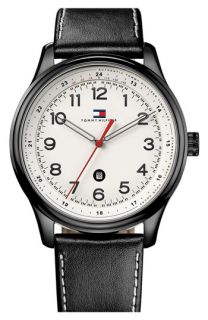 Tommy Hilfiger Round Dial Leather Strap Watch