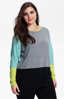 Vince Camuto Colorblock Pullover Sweater (Plus)