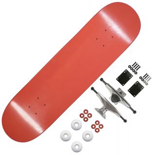 RED PAINTED PRO COMPLETE SKATEBOARDS BLANK 8 0 DECKS ABEC 7 SILVER