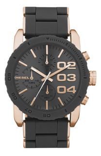 DIESEL® Round Chronograph Silicone Bracelet Watch