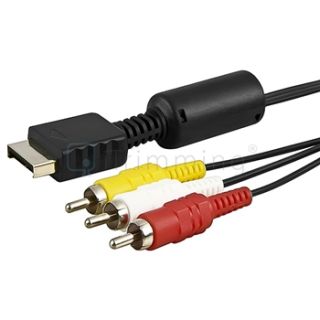 AV Composite Video Audio RCA Cable Cord for Sony PS PS2 PS3