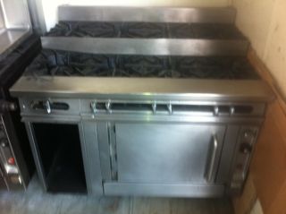 Commercial 8 Burner Step Up Range with Half Size Oven and Storage