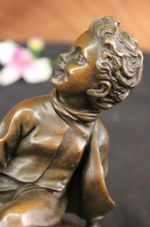Colonial Era Game Children on Seesaw Bronze Statue Sculpture Figurine