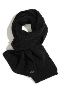 Lacoste Chunky Knit Ribbed Scarf