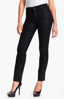 NYDJ Sheri Geometric Glitter Coated Skinny Stretch Jeans