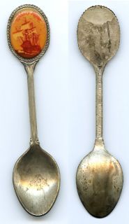Vintage Mary Rose Silver Plate with Ceramic Inlay Collector Spoon