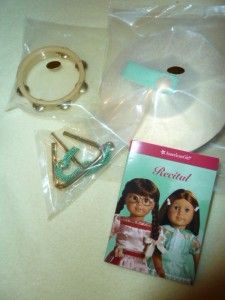 American Girl Molly Recital Dress and Percussion Instruments NEW