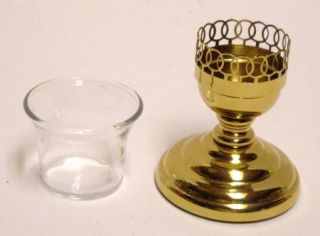  Craft USA Gold Color Metal & Plastic With Glass Votive Candle Holder