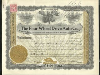  Drive Auto COMPANY1911 Stock Certificate Clintonville Wisconsin