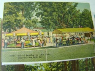 Vtg Antique Postcards ~ Conneaut Lake Park ~ 4 Postcards Blue Streak