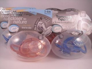Tommee Tippee Closer to Nature C Air Soothers 3 6M Blue or Pink