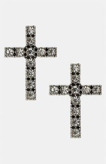 Topshop Pretty Rhinestone Cross Earrings