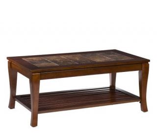 Denton Cherry Finished Faux Slate Cocktail Table   H181610