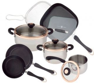 Paula Deen 11 piece Stainless Steel & Copper Cookware Set —