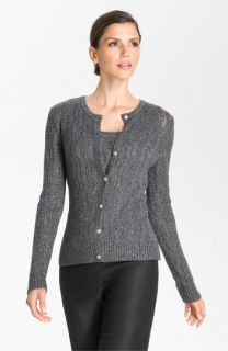 St. John Collection Lacy Cable Knit Cardigan