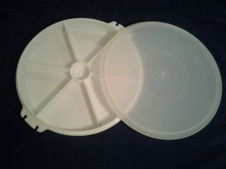  Round White Divided Buffet Serving Tray for Pie Condiments