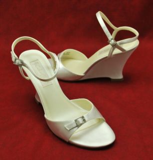 Coloriffics Cilena Satin Wedge Sandals Womens Shoes 10