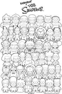 free coloring page from kidrobot with matt at the bottom center