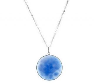 Faceted Chalcedony Bold Round Sterling Pendant with 18 Chain