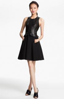 Tracy Reese Leather Peplum Dress