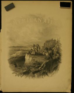 RARE Antique Title Page of American Atlas by Colton C 1857