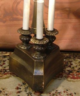  Vintage Style Custom Bronze Finish Pedestal Lamp Fan Table with Lights