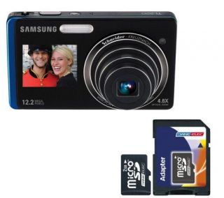 Samsung TL220 DualView 12.2MP Blue Camera & 2GBMicro SD Card