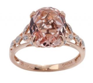 00 ct Morganite & Diamond Accent 14K Rose Gold Ring —