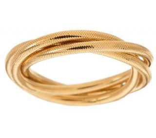 VicenzaGold Woven Mesh Triple Wrapped Design Ring 14K Gold   J276810