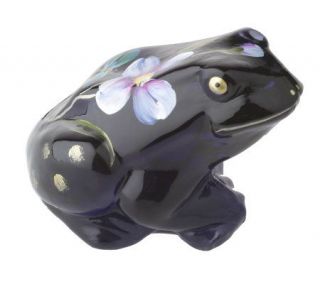 Fenton Art Glass Good Fortune Hyacinth Frog Figurine —