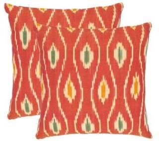 Safavieh Set of 2 22x22 Iris Printed Ikat Design Pillows —