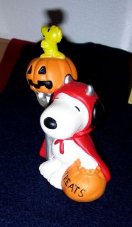 Peanuts Gang Halloween Snoopy Sculpture Porcelain Devil by Kurt Adler