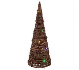 BethlehemLights BatteryOperated 18 Grapevine Cone Tree with Timer 