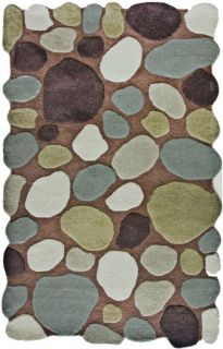 Modern Area Rugs 5x8 Carpet Pebbles Cobblestone Brown