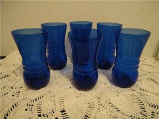  Vintage Cobalt Blue 12 oz Juice Water Glasses Beautiful