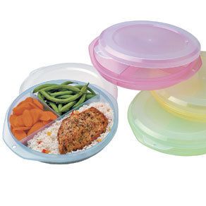   Divided Storage Plates Set of 4 Lids Food Healthy Cooking Kitchen