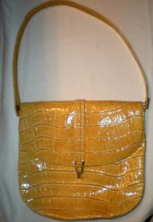 vintage yellow faux alligator coblentz original purse