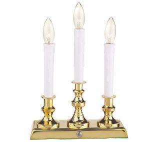 BethlehemLights Solid Brass Tripple Candle W/4 Functions —