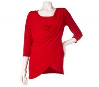 EffortlessStyle by Citiknits Drape Neck Overlay Tunic —